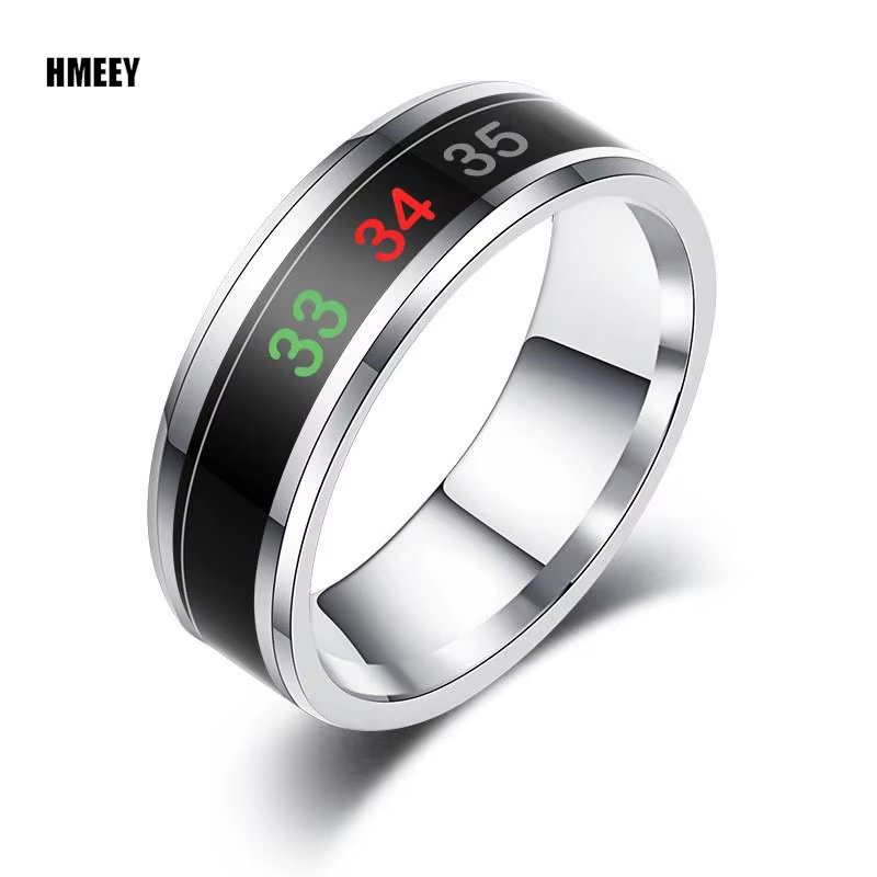 HMEEY – anneau multifonctionnel intelligent en acier inoxydable, pour Couples, changement d'humeur, 
