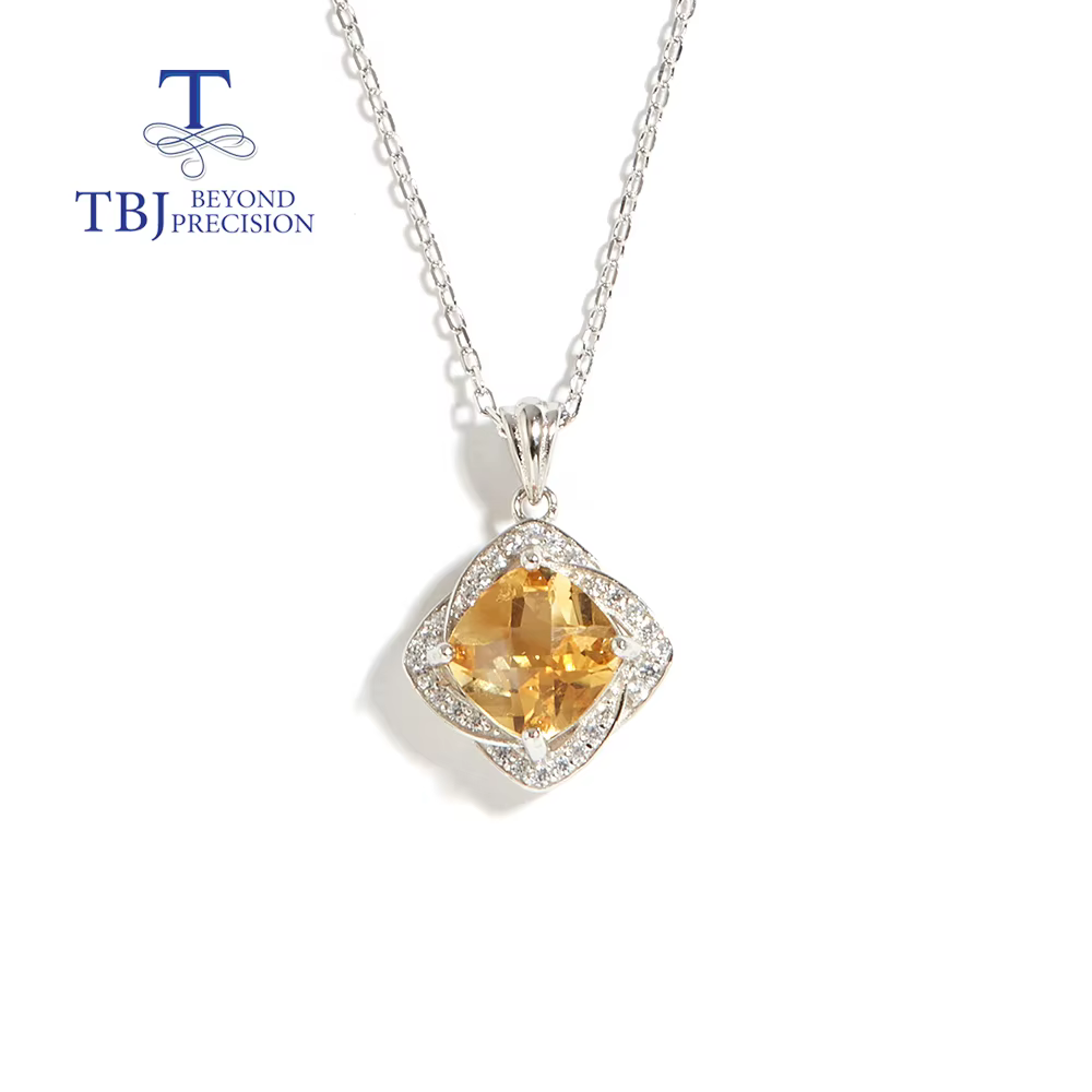 Pendentif en argent S925 pour filles et femmes, pierre précieuse naturelle, papeterie simple et élég