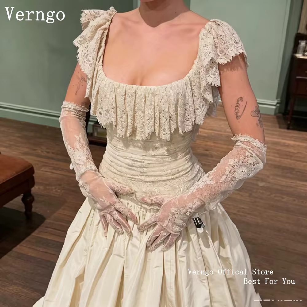Verngo – robes de mariée bohème luxueuses, avec appliques en dentelle, ligne A, longues, carrées, pe
