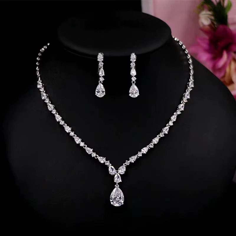 Ensembles de bijoux de mariage en cristal de luxe pour les mariées femmes bijoux de mariage accessoi