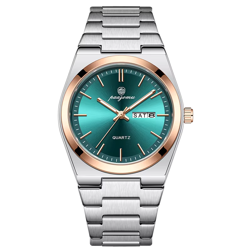PAAZOMU mode hommes montre à Quartz en acier inoxydable étanche lumineux homme montre chronographe D