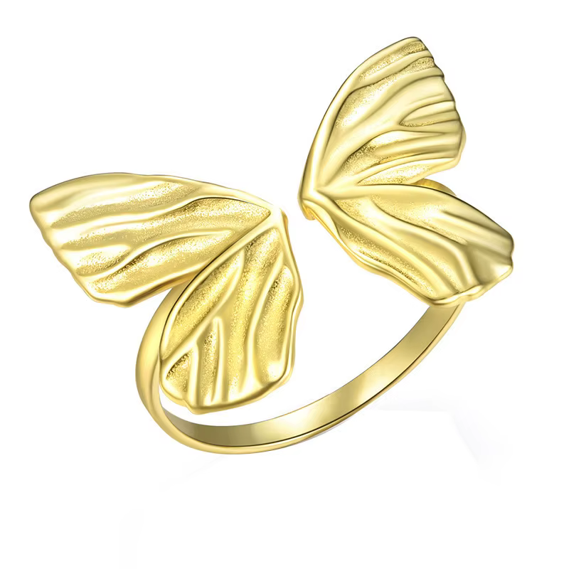 VENTFILLE-Bague papillon en argent regardé 925 pour femme, extrémité ouverte, cadeau romantique mign