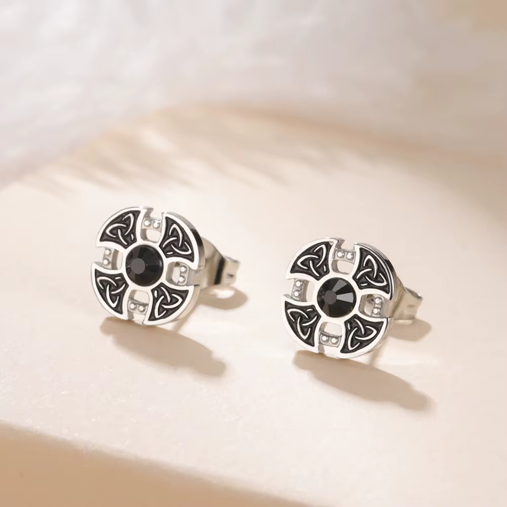 Dawapara – boucles d'oreilles à nœud trinité Mjolnir, symbole de force et de Protection de la mythol