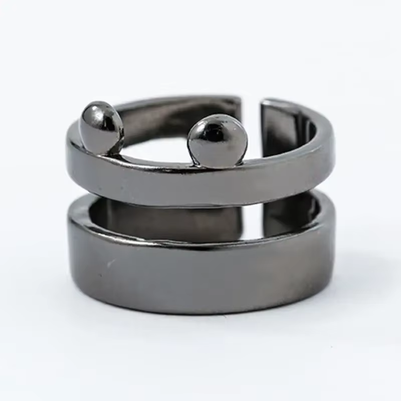 IDOveSH7-Bague Anime Triangle pour Femme, Bijoux de Mariage, Joint Initial, Couple, Mignon, Ouvert, 