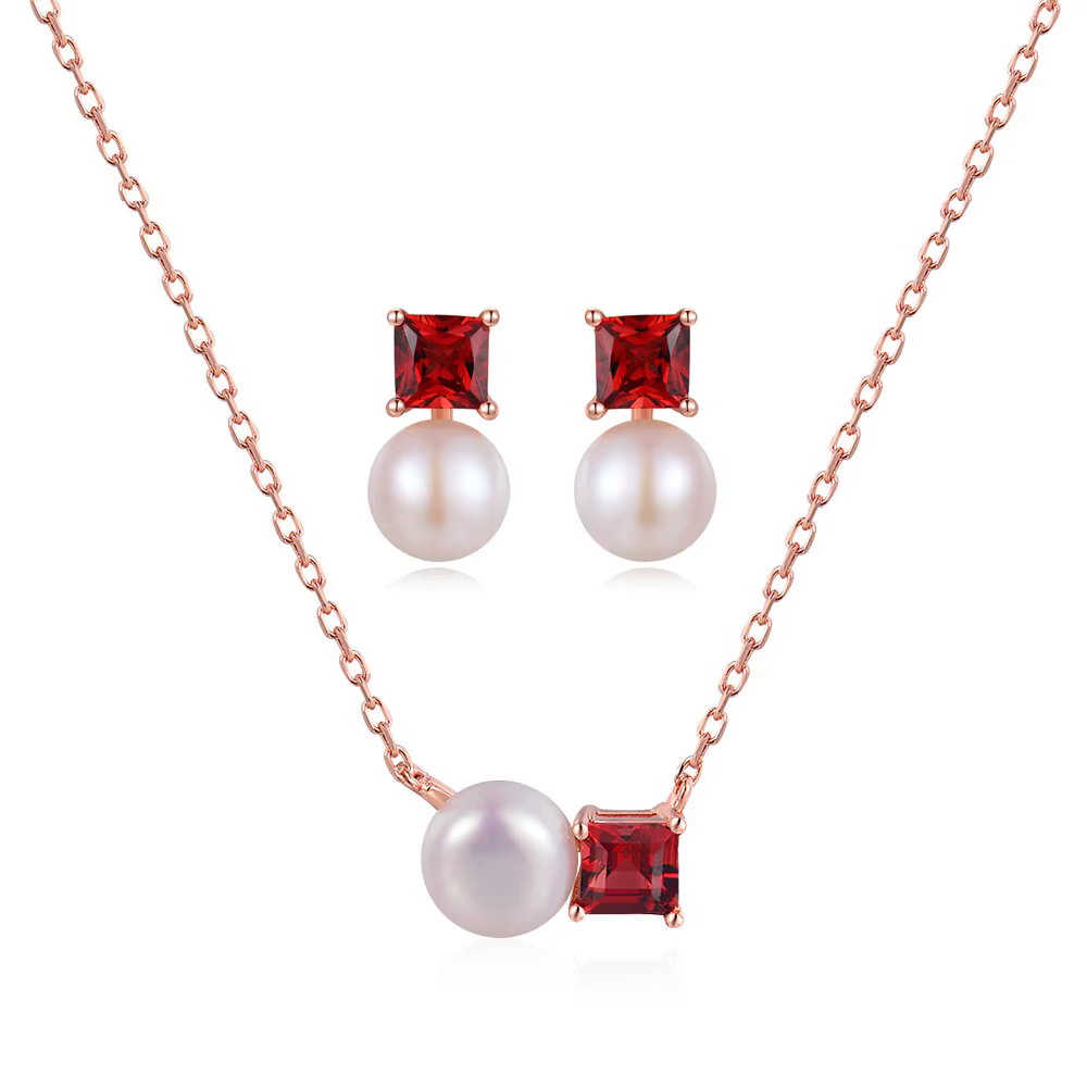 Ensemble de bijoux en perles pour femmes, boucles d'oreilles, collier, document en argent, cristal, 