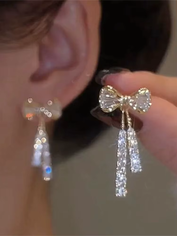 Boucles d'oreilles en cristal et Zircon pour femmes, bijoux de fête tendance, accessoires d'oreille,