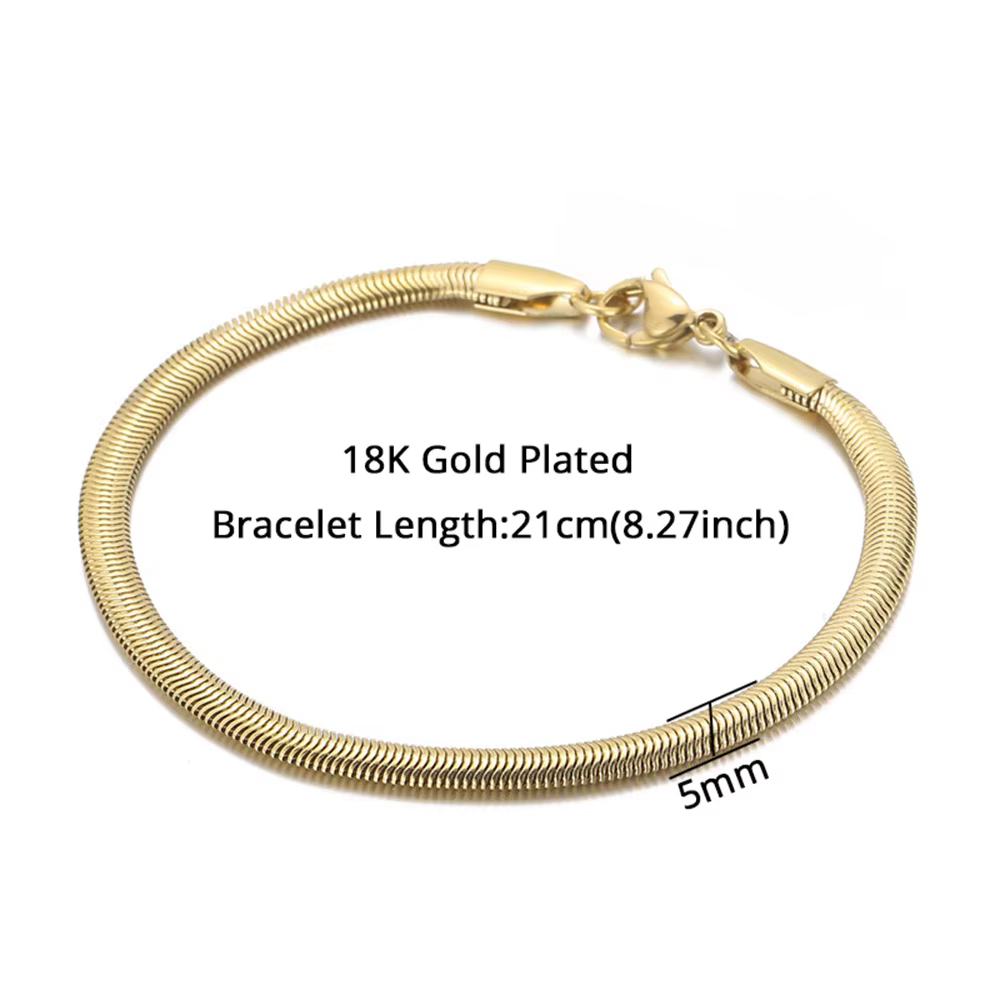 Bracelet en acier inoxydable 316L pour hommes et femmes, vente en gros, couleur or, maillons de chaî