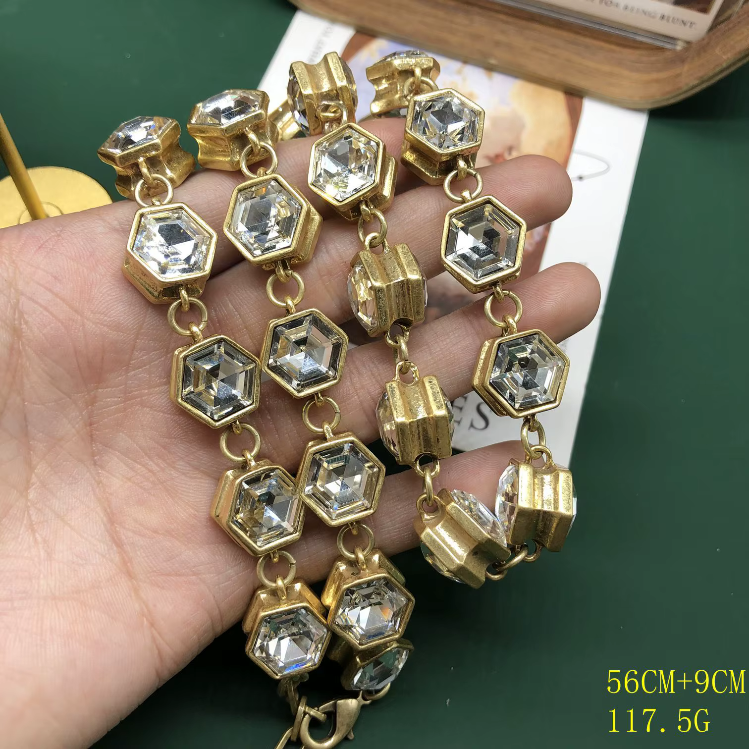 KEQIU – collier en forme de diamant, bijoux Vintage, chaîne de pull, ensemble de colliers avec pierr