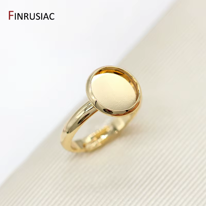 Fournitures pour la fabrication de bijoux, montures de bague plaquées or 14 carats de 10 mm pour la 