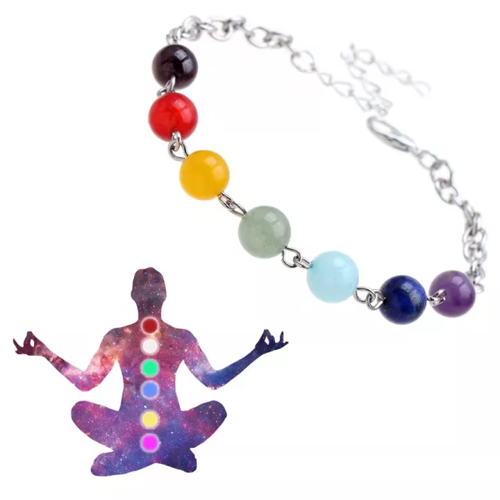 Pendentif Chakra Reiki en pierres semi-précieuses, collier, breloque, bijoux de Yoga, cadeaux, 7 pie
