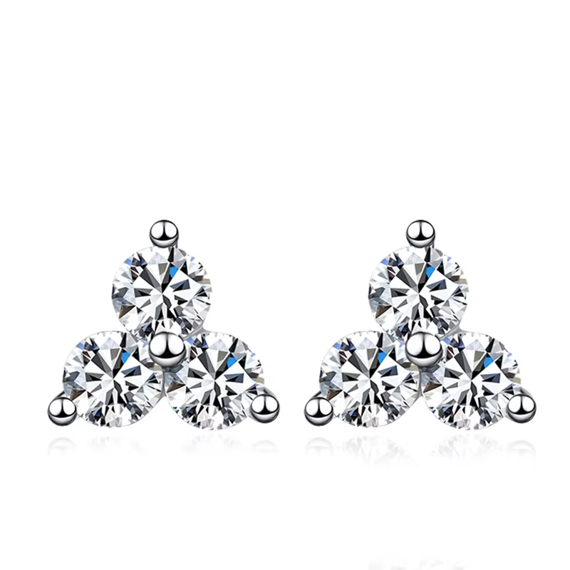Tezzc-Boucles d'Oreilles Moissanite en Argent Sterling 925 pour Femme, Bijoux avec Certificat, Diama