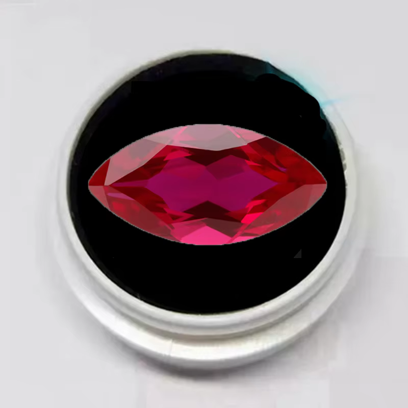 Pierre précieuse taillée en marquise avec lumière UV, AdrenGlow en boîte pour bijoux, gemme de brico