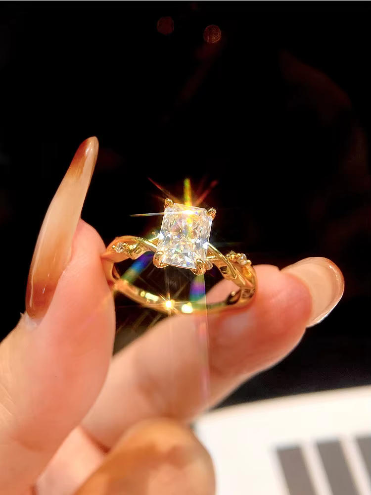 Bague en diamant Moissanite 2CT pour femmes, bijoux fins de haute qualité en argent Sterling 925 vér