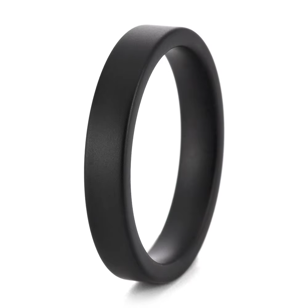 Bague minimaliste en céramique noire, 4mm/6mm/8mm, finition mate, bracelet de mariage, ne se décolor