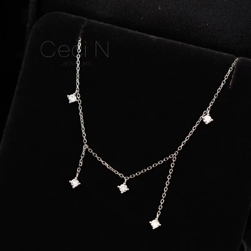 Collier à breloques étoile en argent Sterling 925 et Zircon pour femmes, ras du cou élégant de luxe 