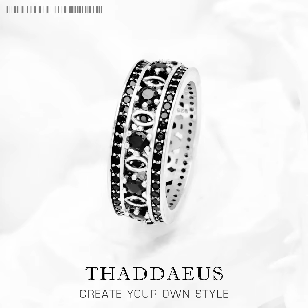 Bague d'ornement noire Style européen, bijoux Vintage pour filles et femmes, tout nouveau cadeau d'é
