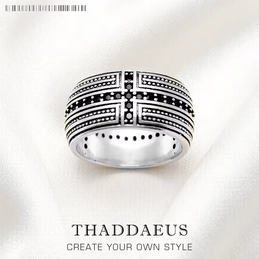Bague en argent Sterling 925 avec croix en CZ noir, bijou de Style européen, bijou de l'âme, bon cad