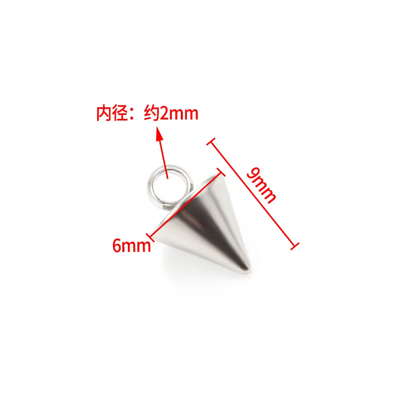 Pendentif conique en acier inoxydable, accessoires de bijoux DIY, perles à souder pour colliers et b