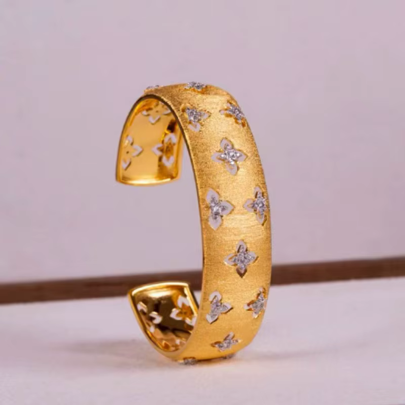 Bracelet en fil italien fait à la main, bijoux de style royal rétro, bracelets de documents en argen