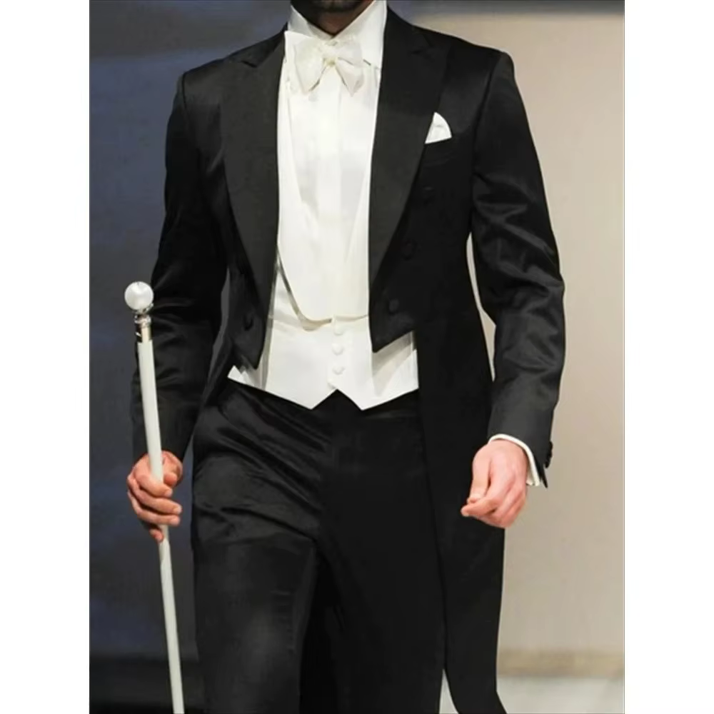 Manteau de queue élégant pour hommes, 1 pièce, manteau à longue queue, costumes d'occasion formelle,