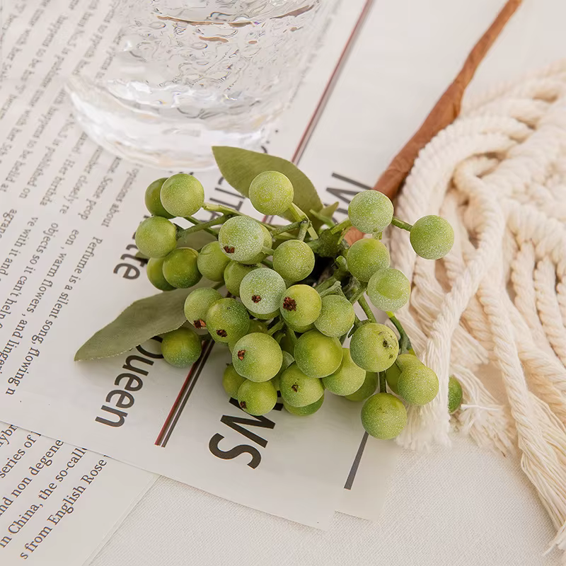 Branche de haricot vert pour décoration de maison, fruit Él, baie, jardin, arbre de Noël, bricolage,