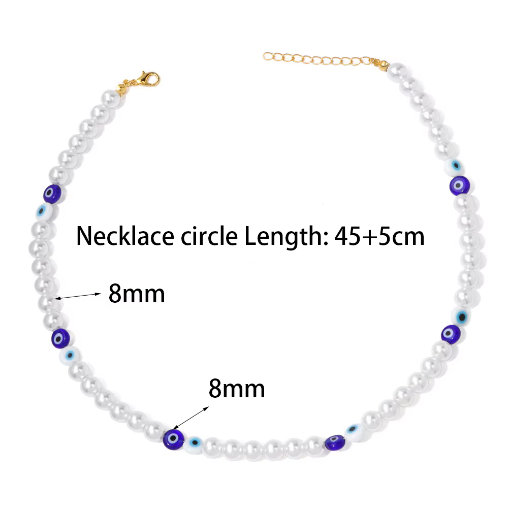 Collier mauvais yeux tendance pour femmes et hommes, ras de cou perlés, bijoux de Protection pour le