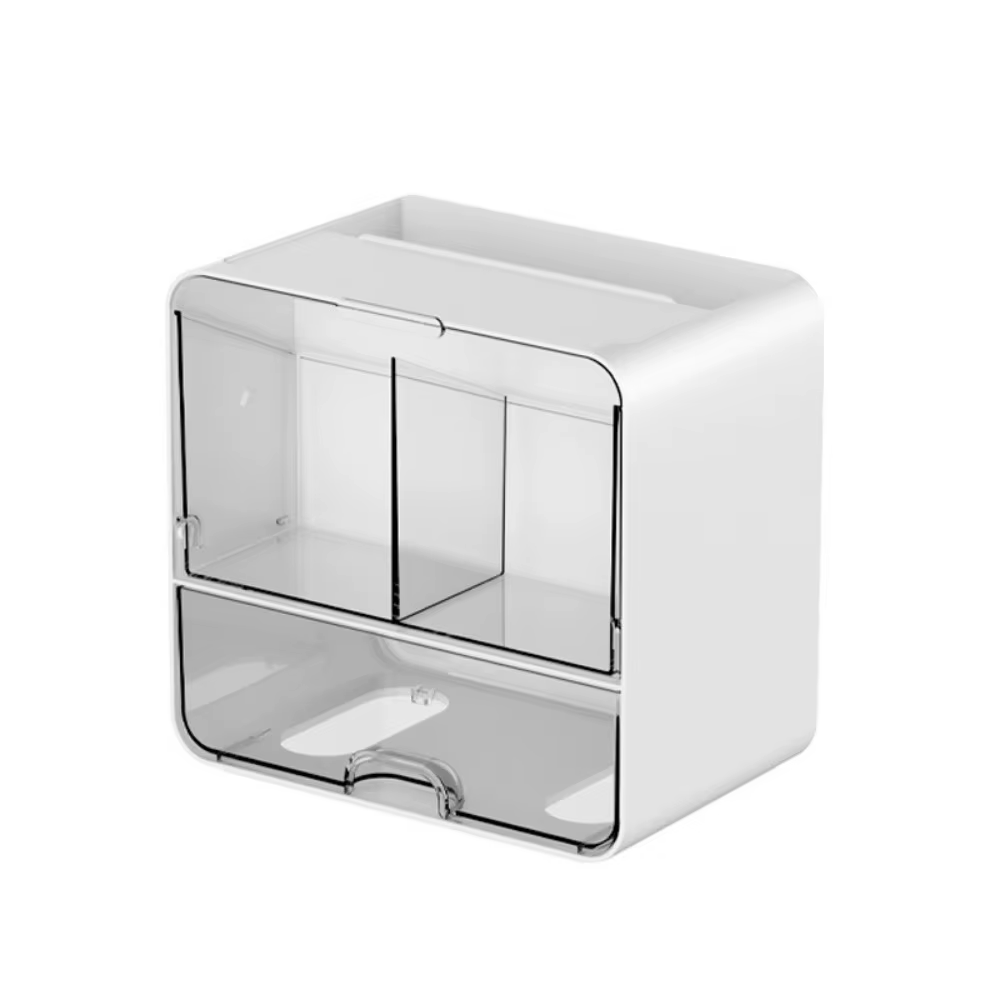 Boîte de rangement murale pour miroir, boîte de rangement en plastique de grande capacité pour cosmé