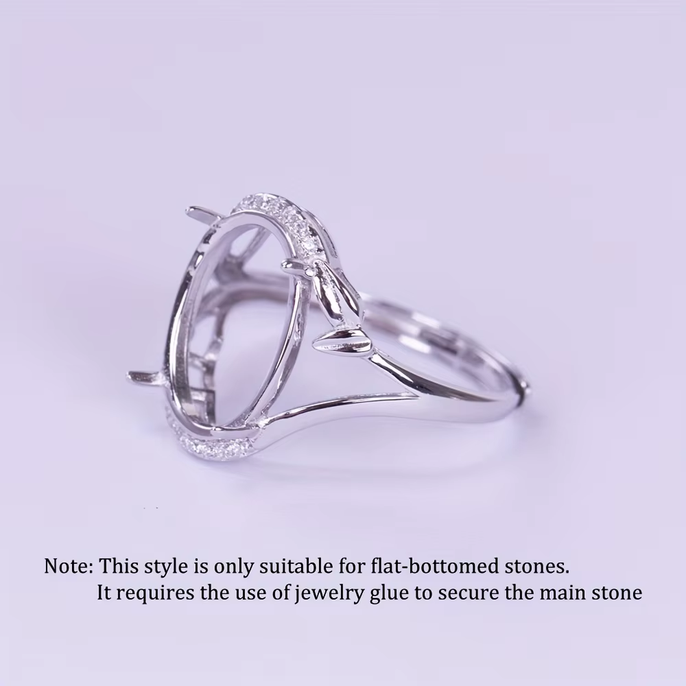 1pc 10*14mm bambou feuille Style bague réglage, S925 en argent Sterling bague Base, adapté pour la f