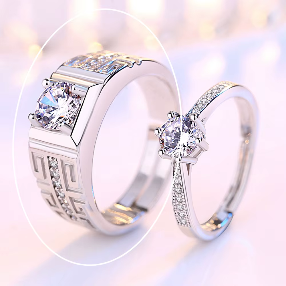 Bague de luxe en argent sterling 925 avec zircone exquise pour hommes et femmes, cadeau de mariage, 