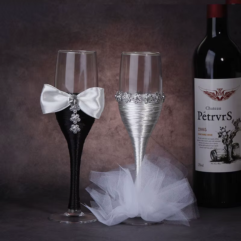 Verres à Champagne pour mariage d'automne, Costume de mariée, verres de fête, tasses de célébration 