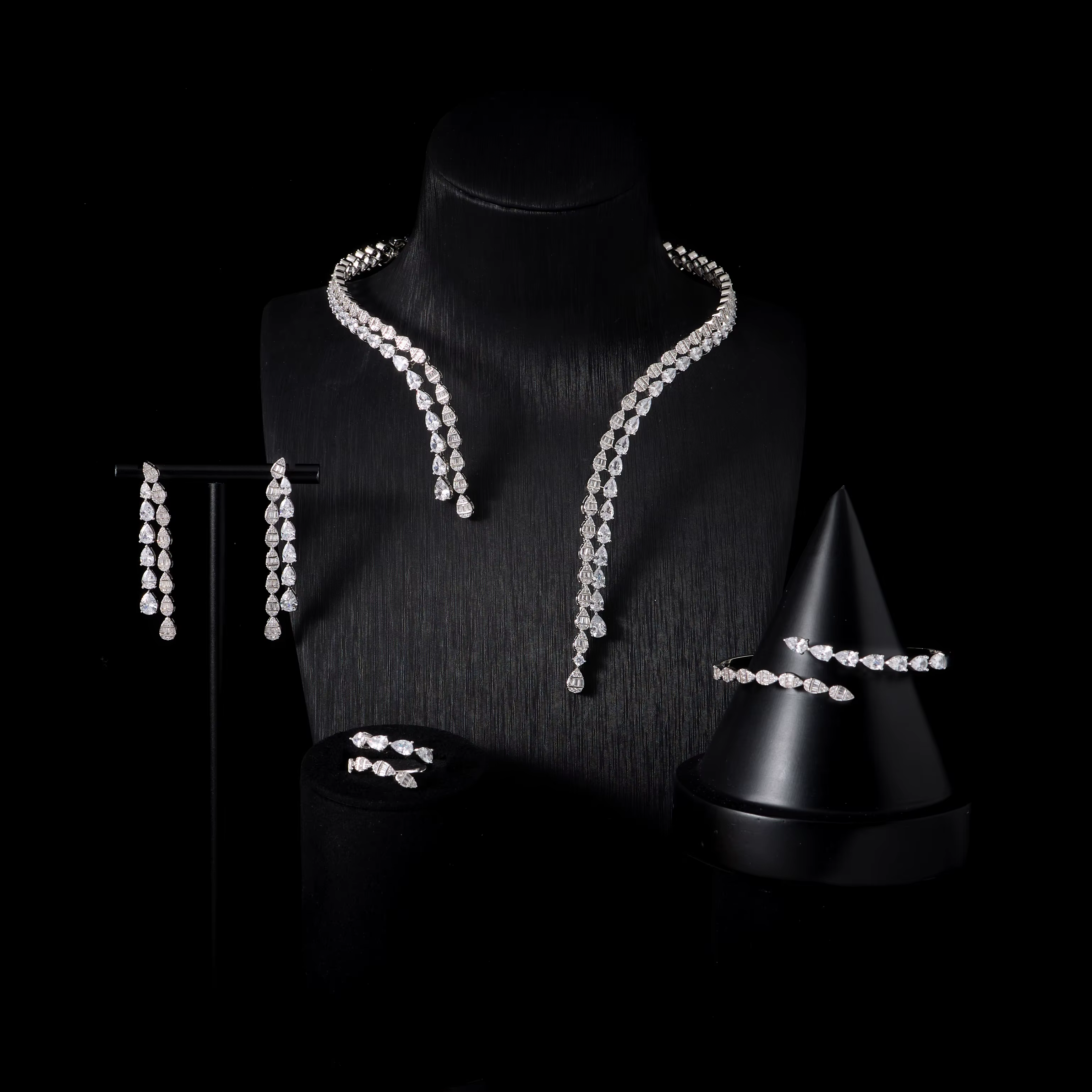 IN JEWELIFE – ensemble de colliers et manchettes de mariée pour femmes, ensemble de bijoux ras du co