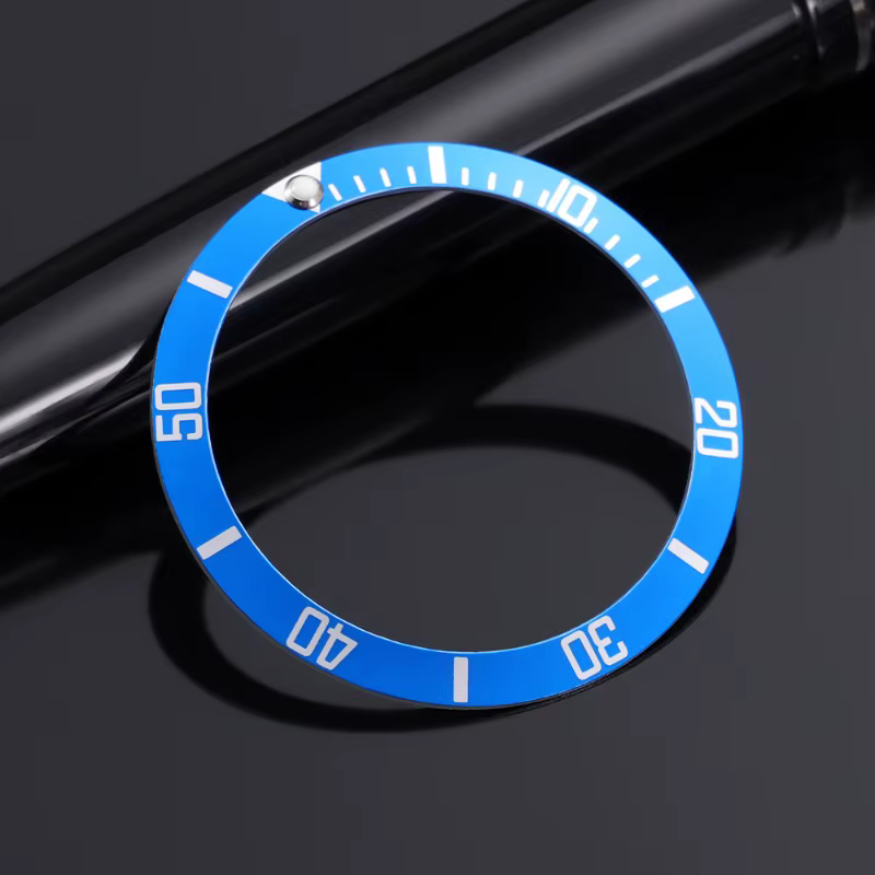 Bague de montre en céramique noire et bleue avec lunette en alliage Lui pour Rolex, pour Water Ghost