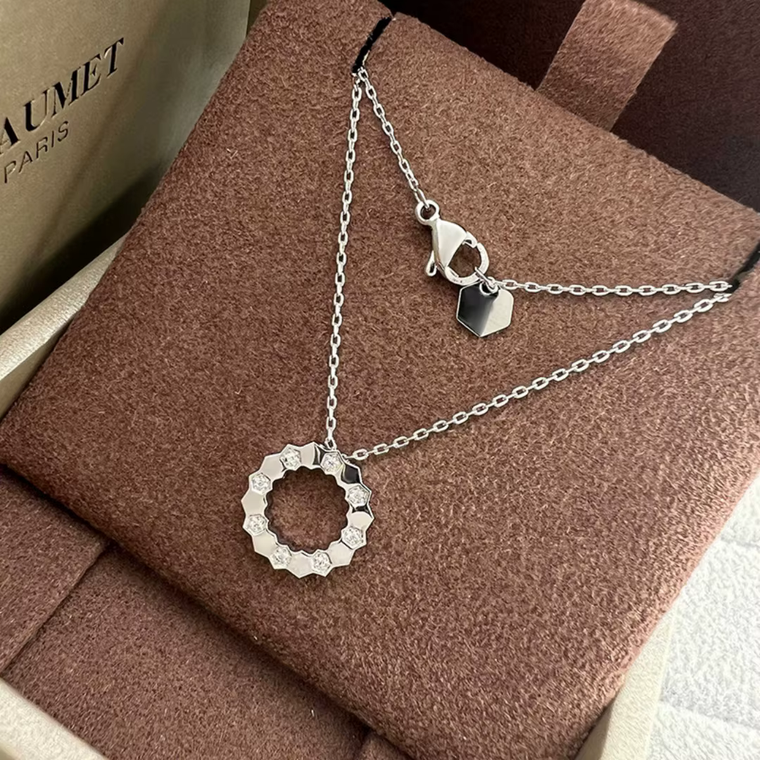 Pendentif nid d'abeille vintage en argent pur S925 avec collier en zircone cubique 5A - Bijoux de fê