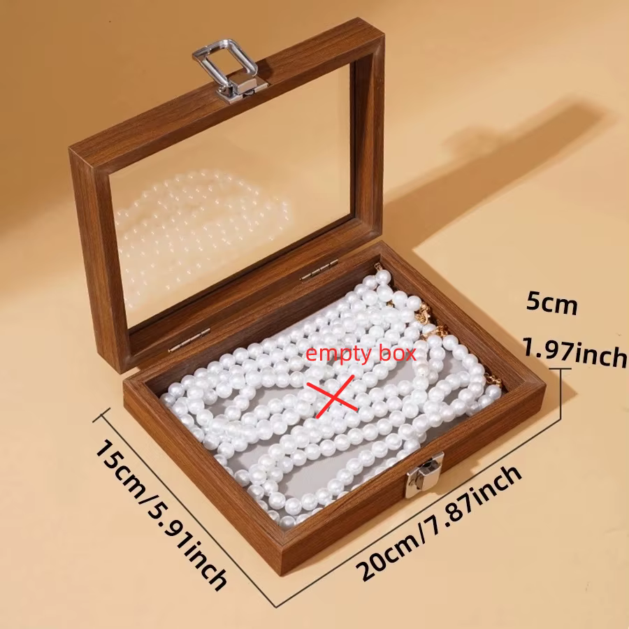 Boîte à bijoux en bois de noyer avec couvercle, organisateur de rangement pour bagues, boucles d'ore