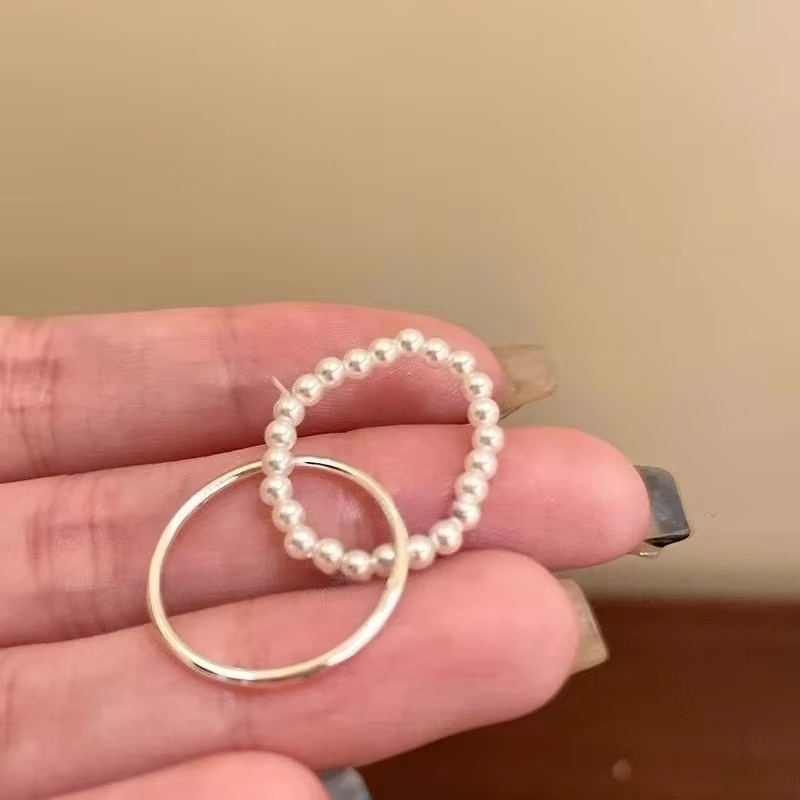 Bagues en perles de chiot délicates pour femmes et filles, ensemble de bagues en Imitation de perles