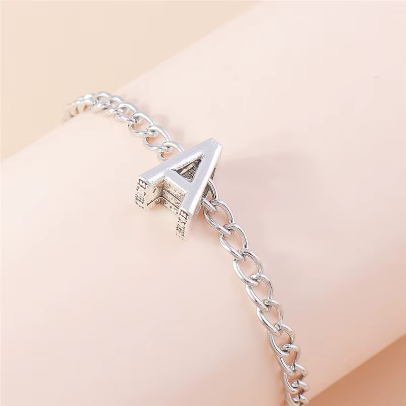 Bracelet avec pendentif en initiales de nom pour femmes Aihua, 26 lettres, bracelet alphabet A-Z, ca