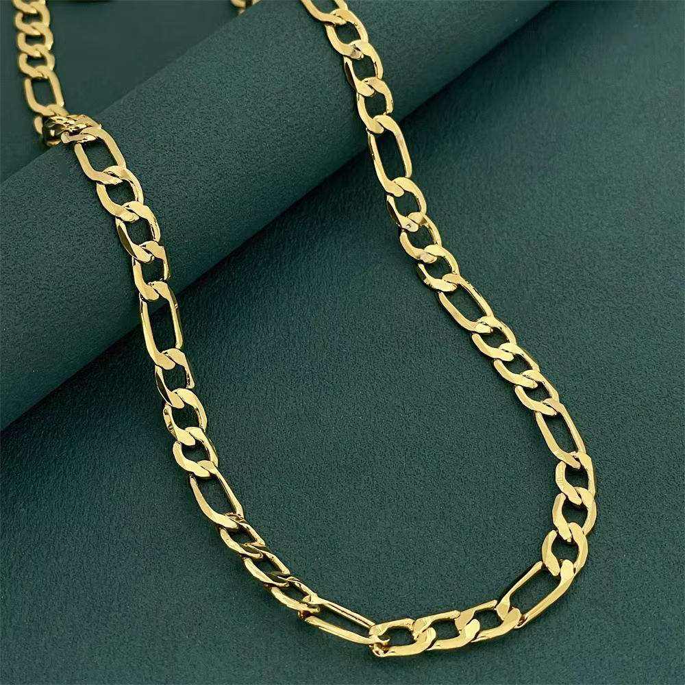 Collier plat pour homme en or véritable 9999 24K, luxueux, simple et élégant, bijoux en or exclusifs