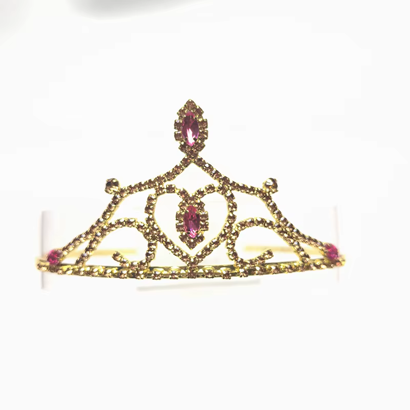 Couronne de reine en cristal de strass couleur or, bijoux de cheveux pour mariage, fête, pour femmes