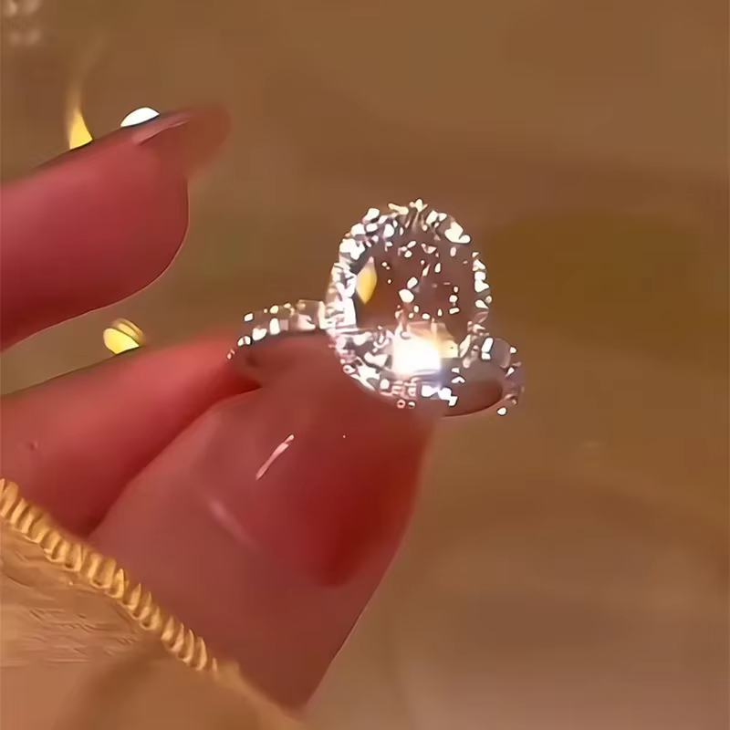 Bague en forme d'œuf de Pigeon pour femmes, élégante, ouverte, sensation de luxe, zircone, Index rég
