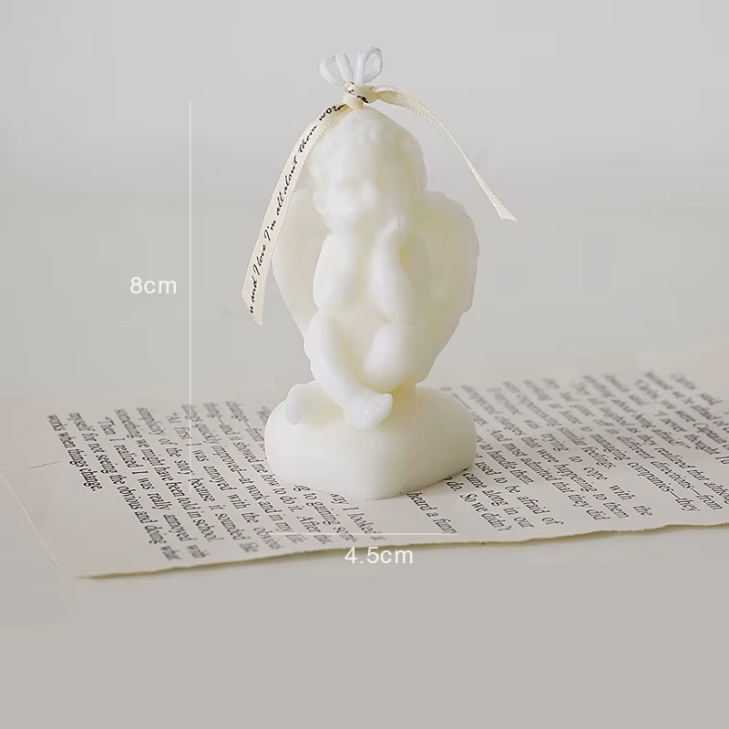 Petite statue d'ange, bougie parfumée, bougie d'aromathérapie en cire de soja, bougies de mariage, b