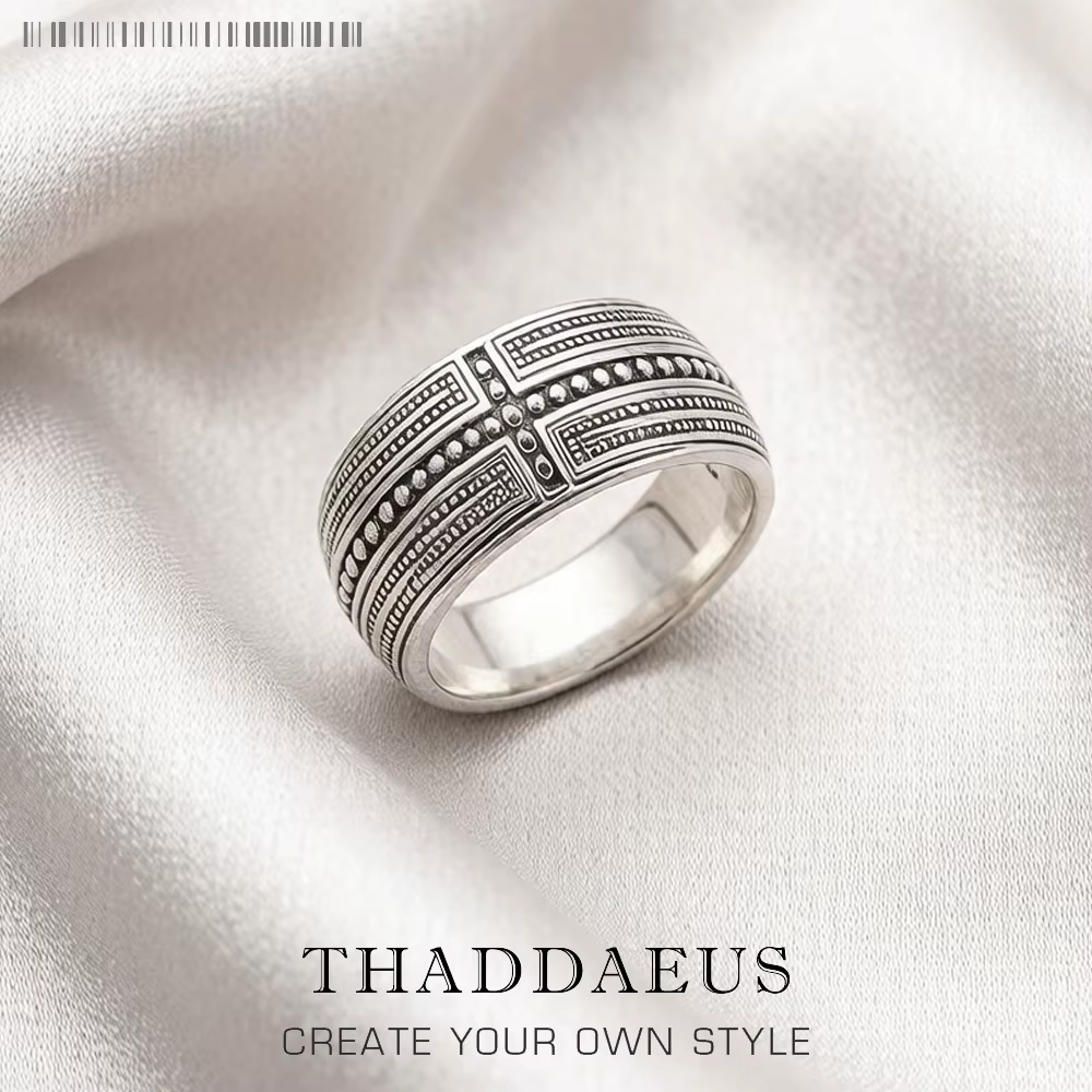 Bague croix en argent regardé 925 pour hommes et femmes, bijoux vintage, style européen, tout neuf, 