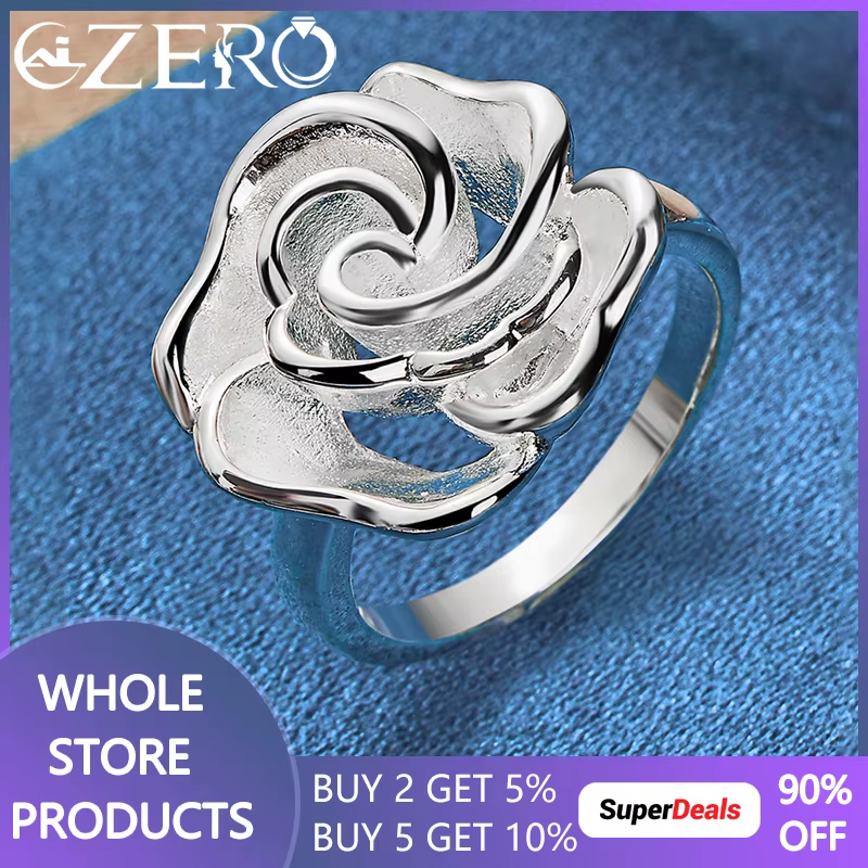 ALIZERO 925 bague en argent Sterling Rose pour femmes bagues de mariage bande de fiançailles mode fê