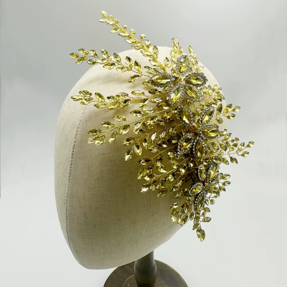 Accessoires de cheveux de mariage faits à la main en strass, bijoux de princesse, cristal, pour fête