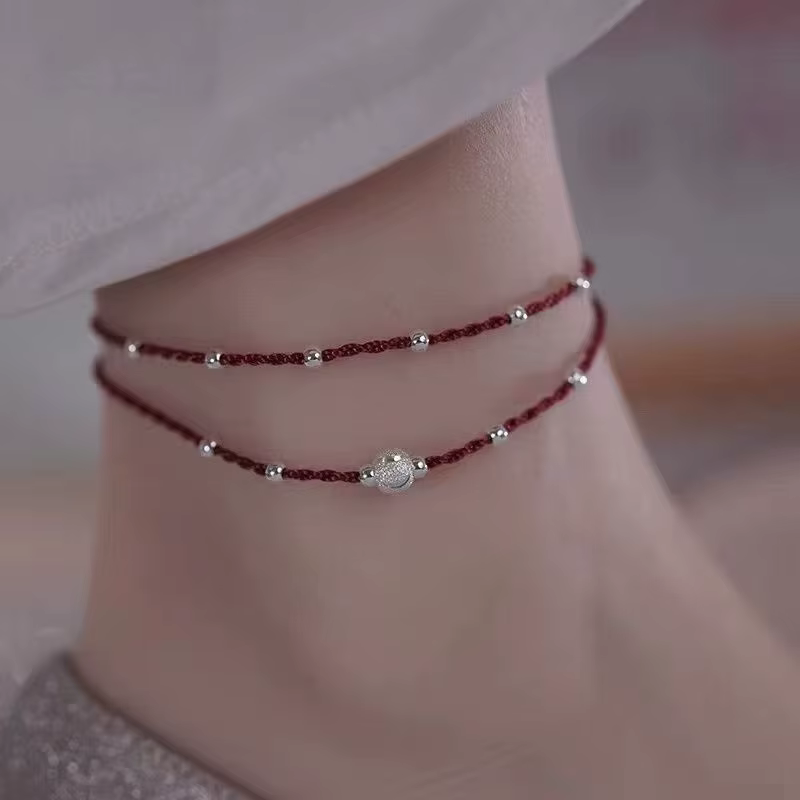 Porte-bonheur couleur argent perle corde cheville ornement accessoires ajuster la taille cravate pie