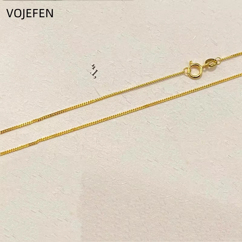VOJEFEN – colliers en or véritable 18 carats, chaînes cubaines véritables, bijoux de luxe pour femme