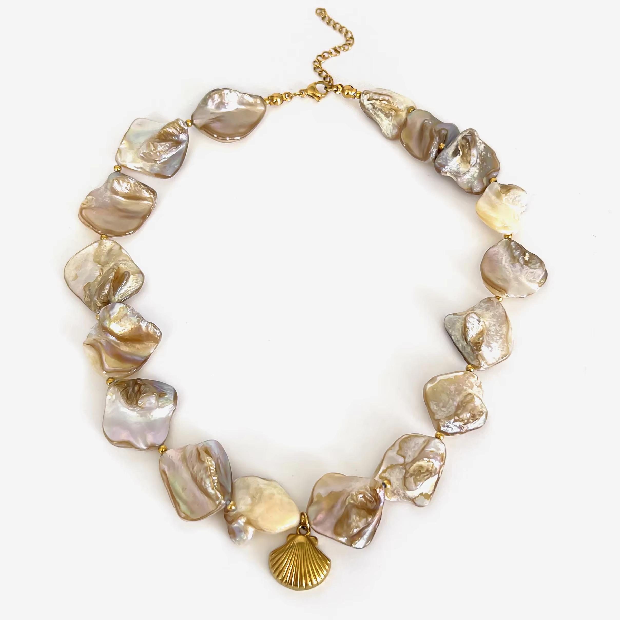 Collier ras du cou bohème en coquillage naturel pour femmes, plaqué or 18 carats, pendentif en coqui