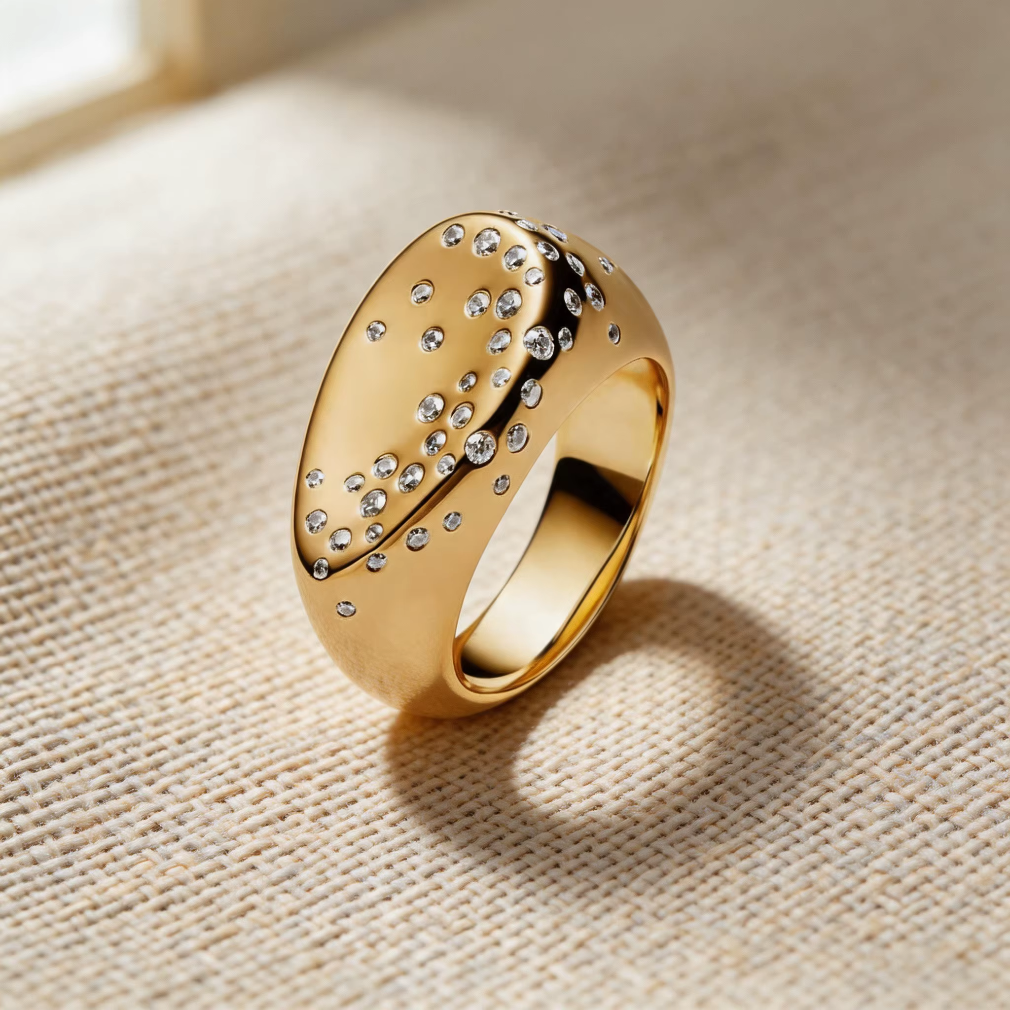 Bague en Zircon Cœur Doré Original PYUH 2026, Bijou Personnalisé pour Femme, Accessoire Romantique e