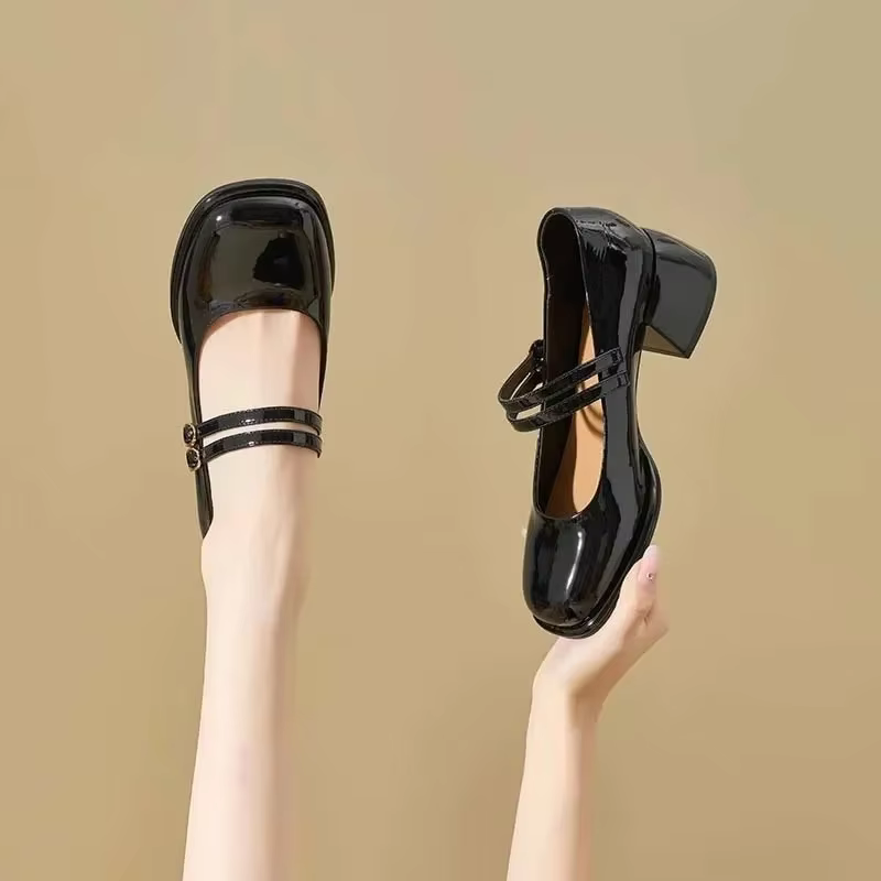 Chaussures Vintage Mary pour femmes, chaussures de mariage rouges, talons hauts, maladroites, élégan