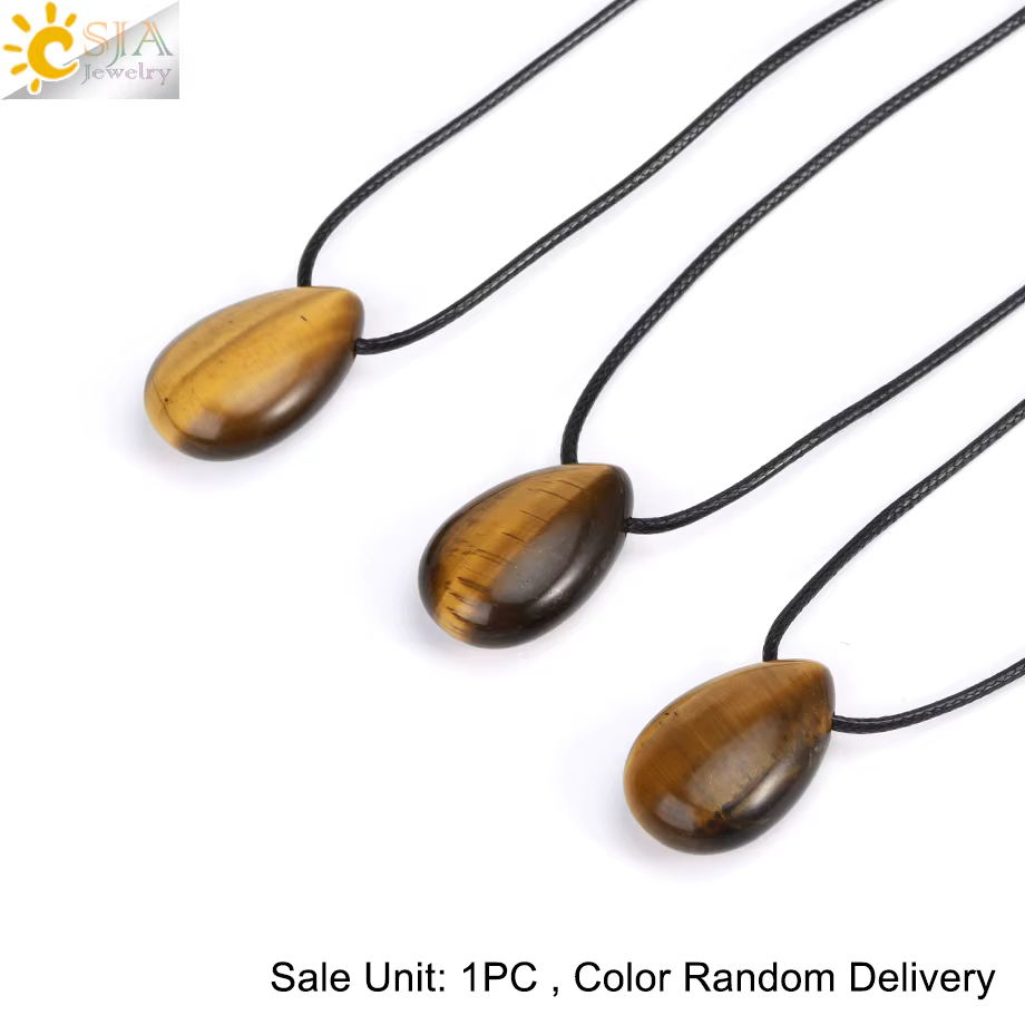 Collier en pendentif pierre naturelle cristaux pour Femme, Pendentif Goutte d'Eau de Guérison, Œil d
