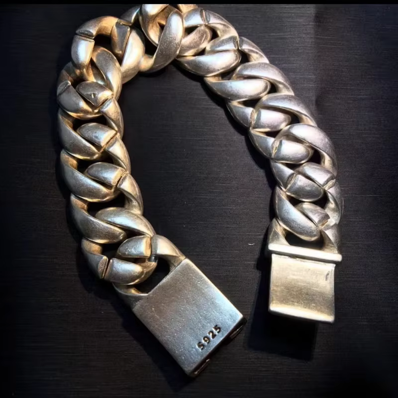 Bracelet tibétain en argent personnalisé pour hommes et femmes, bracelet de mode, bijoux simples, fa